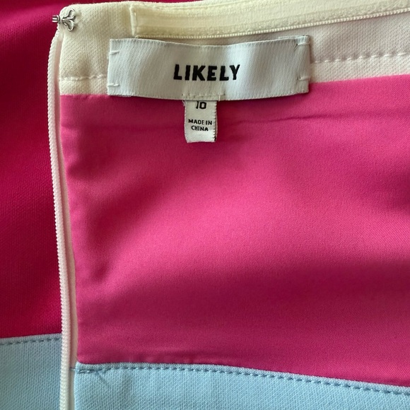 Likely Strapless Dress in Fuchsia, Light Blue, and Navy - Picture 3 of 3